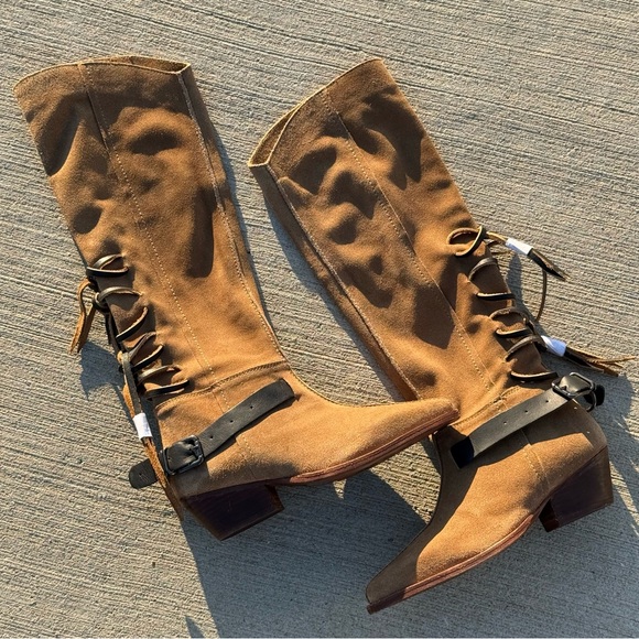 Brown Suede Knee-High Boots - Picture 7 of 7